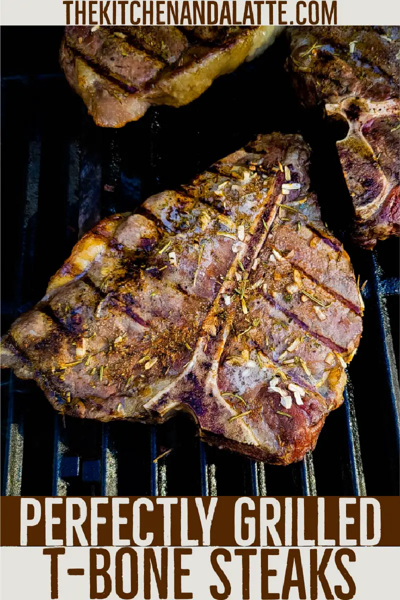 Perfectly Grilled T-bone Steaks - Pinterest image