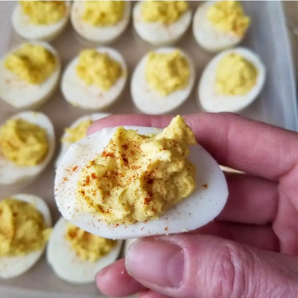 Deviled eggs ready to serve