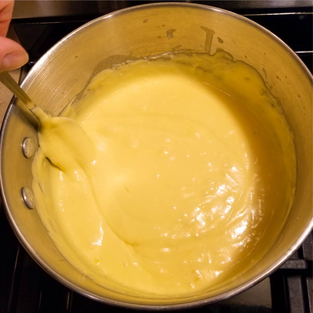 Cheese sauce for the homemade mac and cheese.