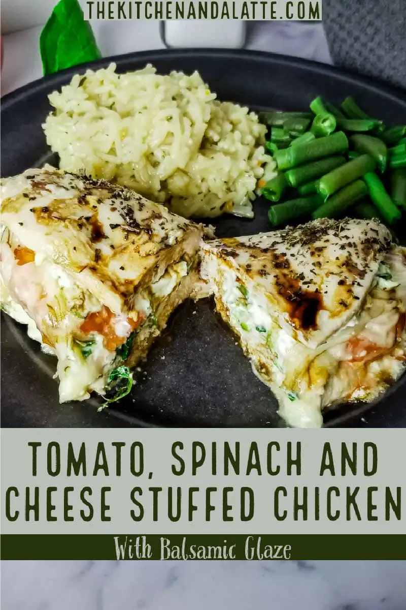 Tomato, spinach and cheese stuffed chicken