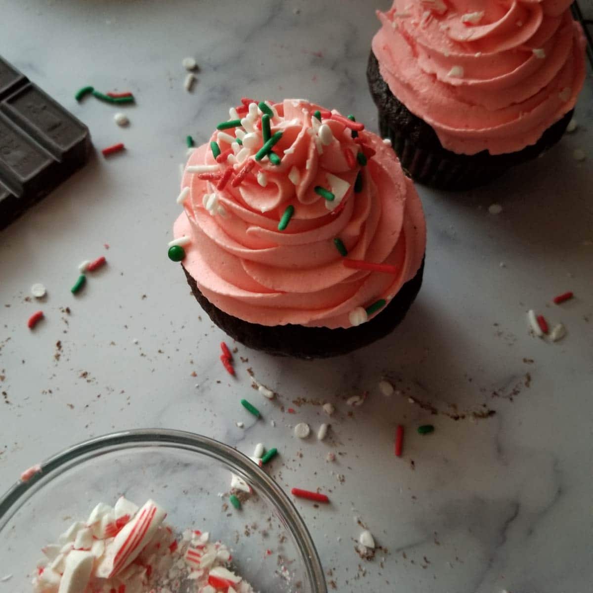 Peppermint Mocha Cupcakes with Whipped Icing