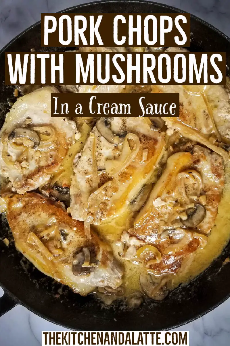 Pork chops with mushrooms in a cream sauce