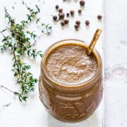 Jamaican jerk marinade in a jar ready to use.