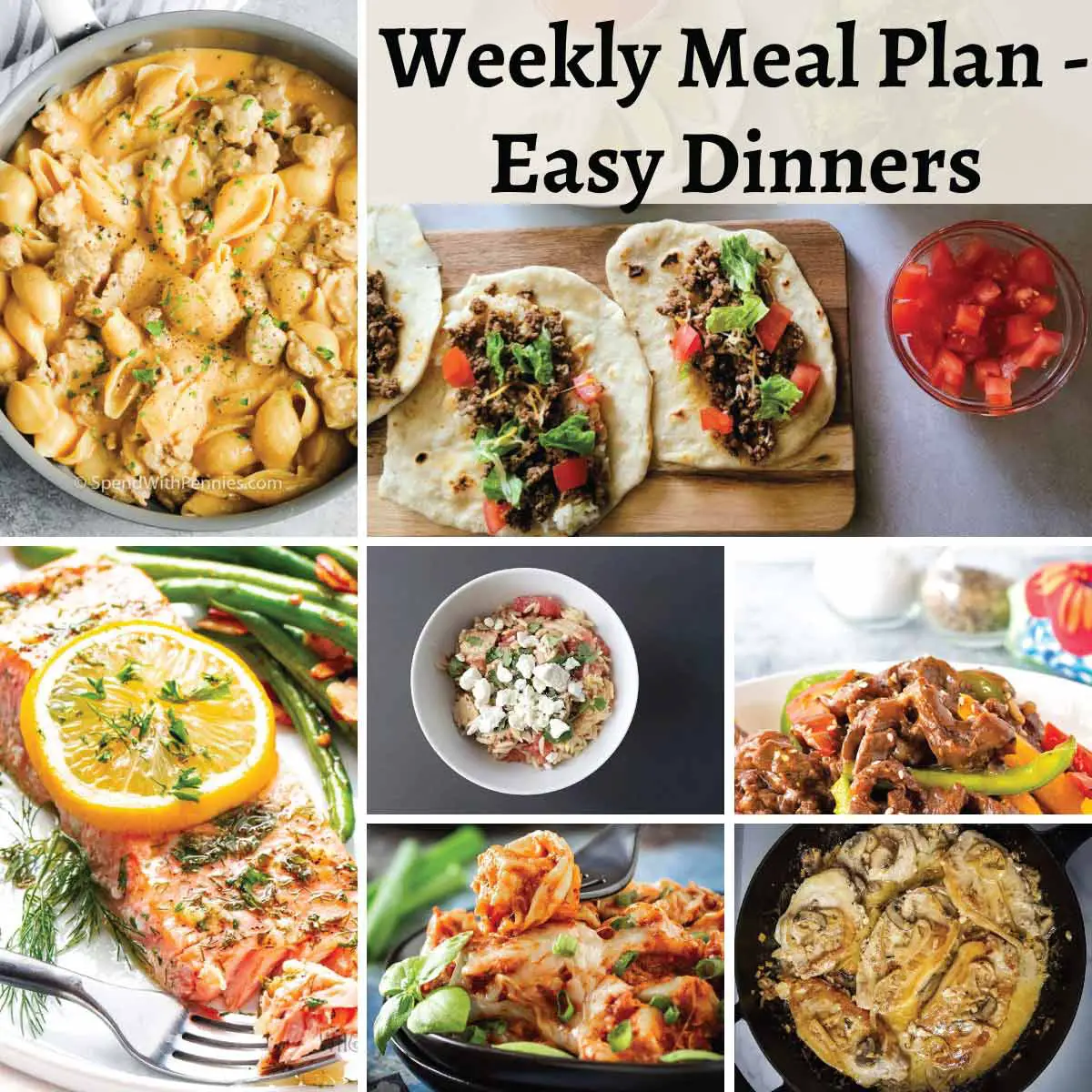 Weekly Meal Plan 1 – Easy Dinners