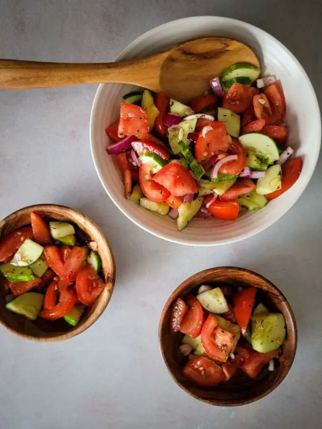 Easy Cucumber Tomato and Onion Salad