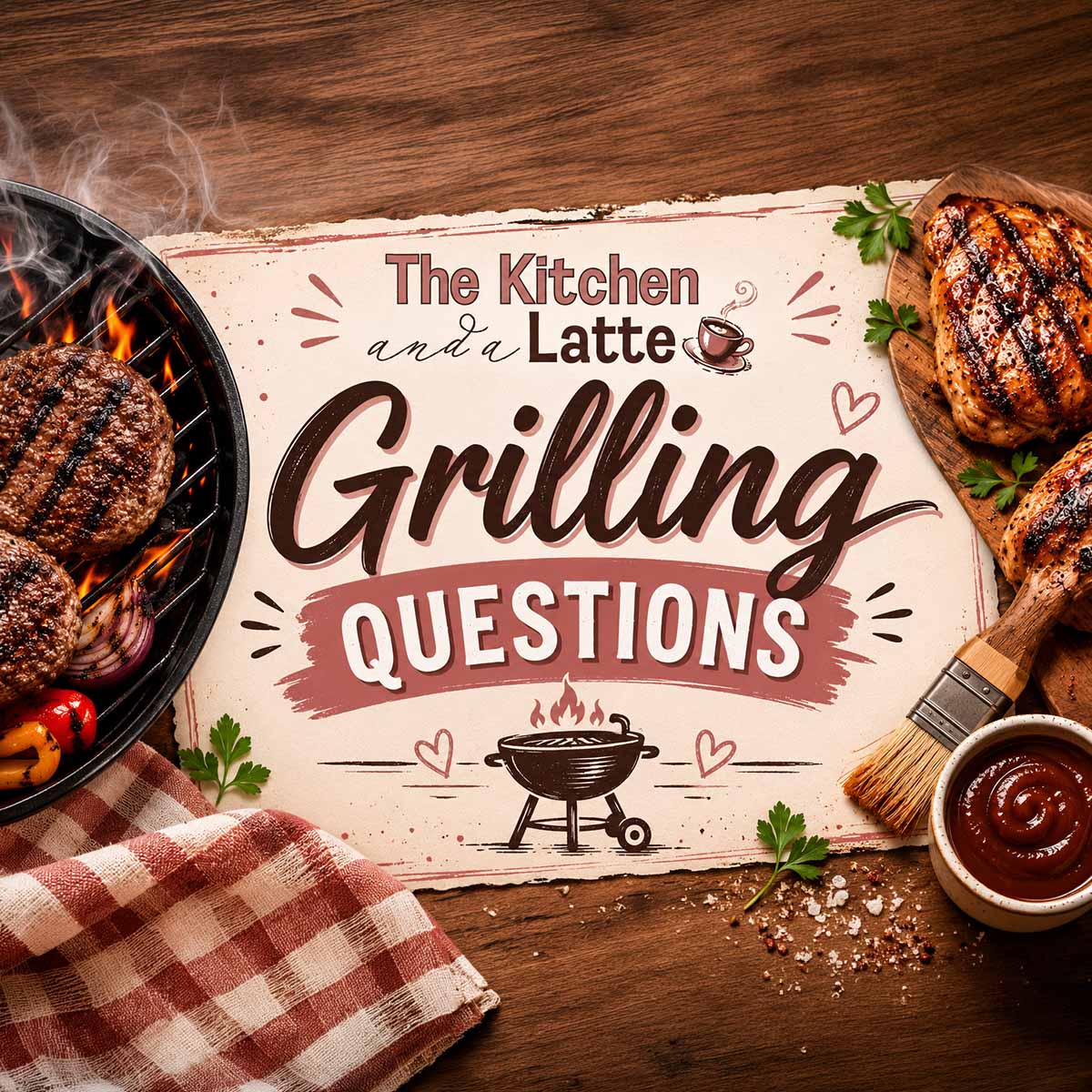 The Kitchen and a Latte Grilling Questions display graphic.