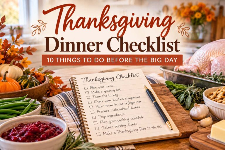 Thanksgiving dinner checklist featured image. 10 things to do before the big day.