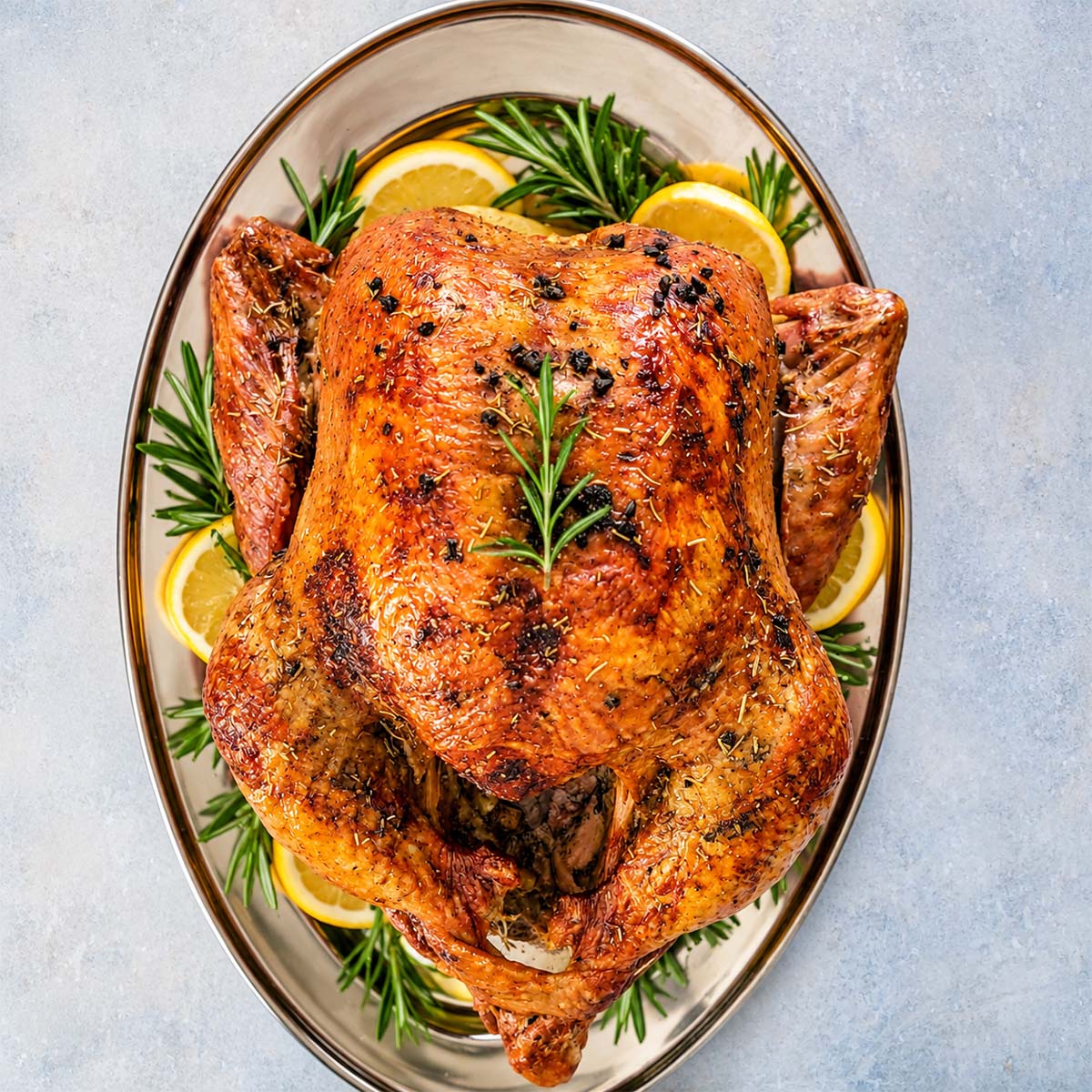Lemon Rosemary Roast Turkey (Juicy and Easy, No Brine Needed)